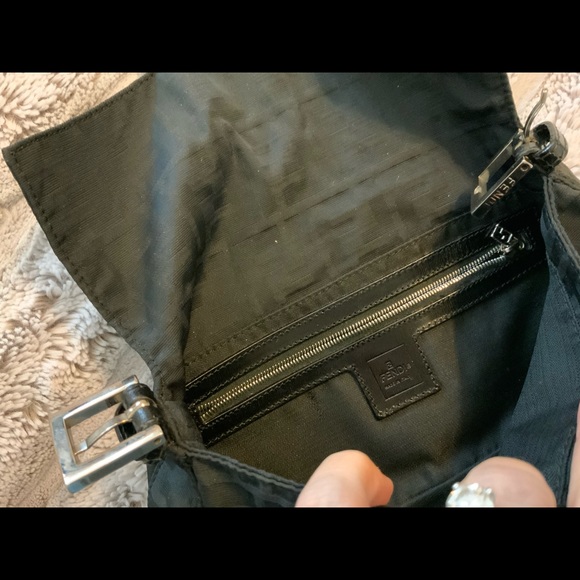 Fendi Zucca Baguette black nylon w/ silver - Picture 4 of 7